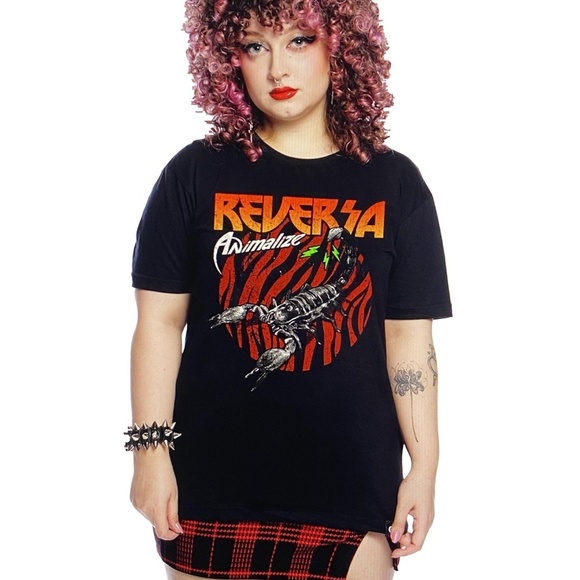 REVERSA Animalize Scorpion Black Graphic Grunge Goth Unisex T-Shirt Brazil L - Picture 3 of 13